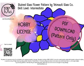DIGITAL Download - Stained Glass Flower Pattern: DIY Hanging Decoration (PDF Download)