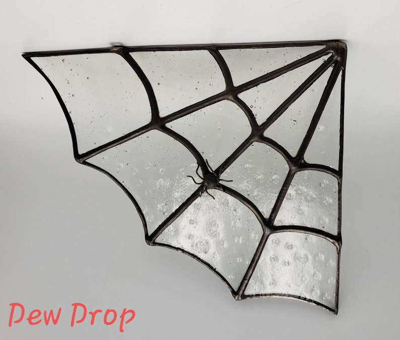 Stained Glass Spider Web Corner Sun Catcher