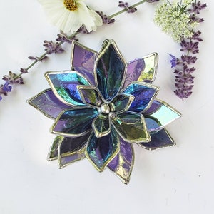 Stained Glass Succulent Plant - Iridescent Grape