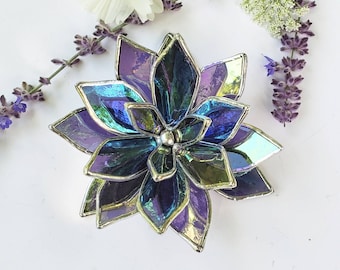 Stained Glass Succulent Plant - Iridescent Grape
