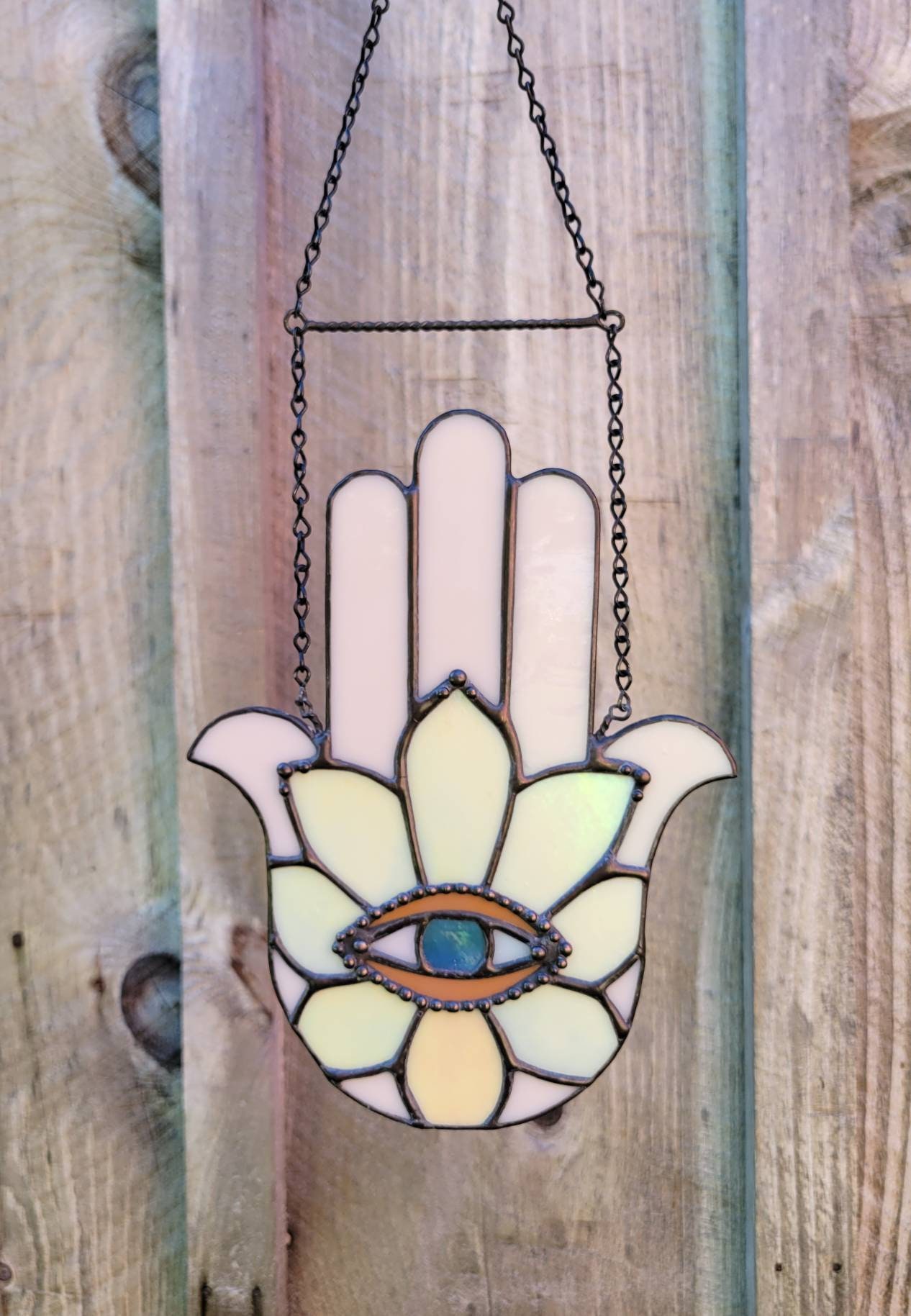 Stained Glass Flower Hamsa Hand - Etsy