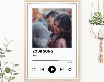 Personalized Custom Music Song Plaque Print | Custom Music Gift Poster Print | Valentine Day Gift  | Anniversary Gift | Music Plaque