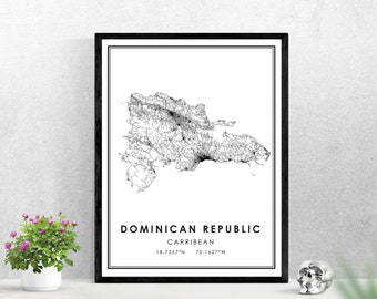 Dominican Republic Map Flag Adult Cowboy HAT