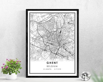 Nieuwpoort Map Print Belgium Poster Nieuport