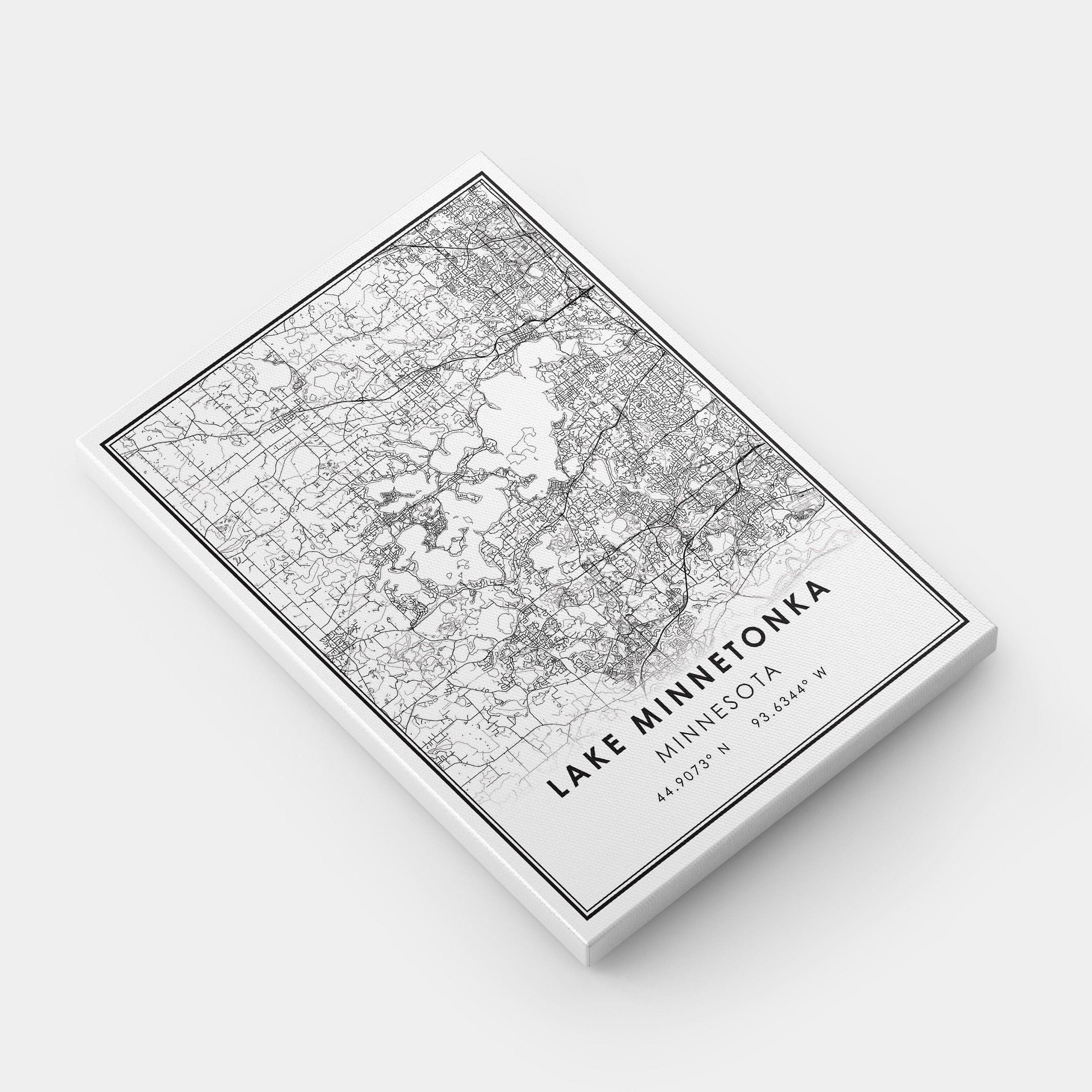 Lake Minnetonka Map Print Poster Canvas Minnesota Map Print - Etsy