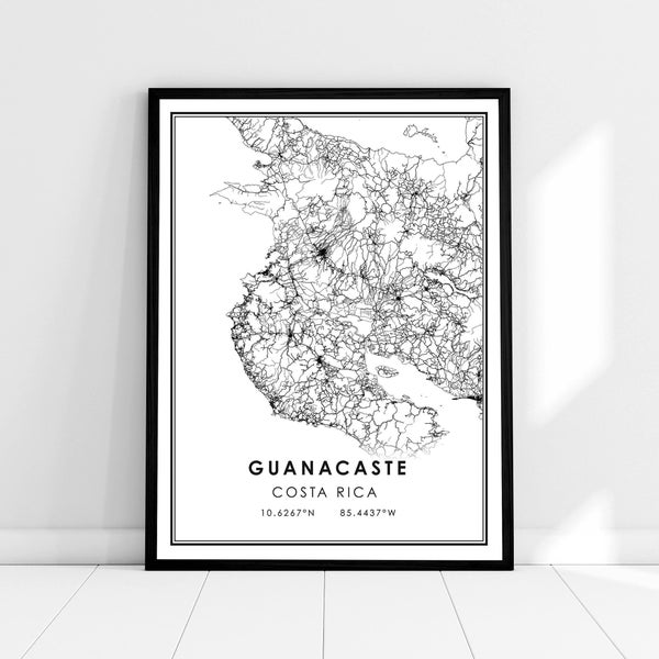 Guanacaste map print poster canvas | Costa Rica map print poster canvas | Guanacaste city map print poster canvas