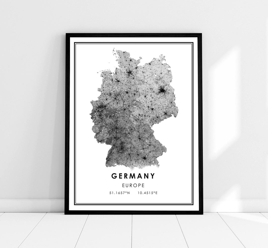 Germany Country Map Print Poster Canvas Germany Country Road Map Print Poster Canvas Etsy