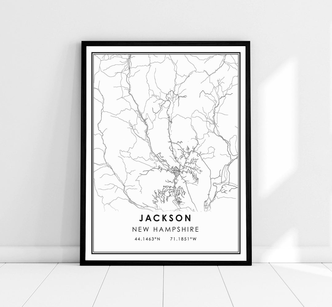 Jackson New Hampshire Map Print Poster Canvas Jackson City Map Print