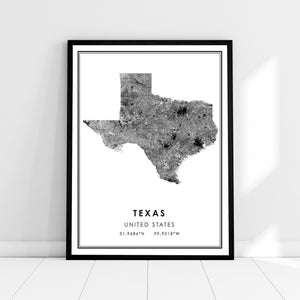 Texas United States map print poster canvas | Texas United States road map print poster canvas