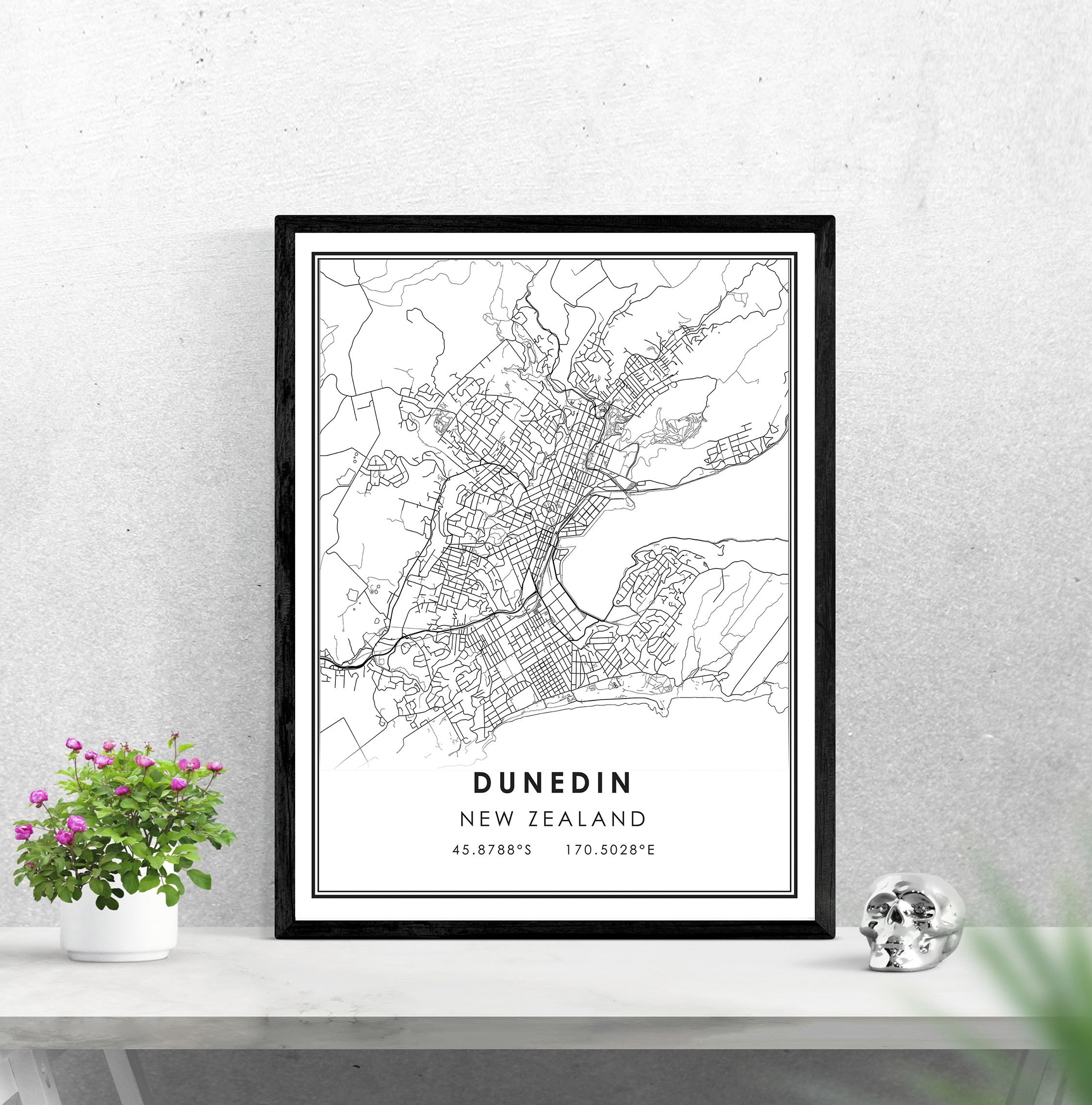 Dunedin map print poster canvas Dunedin Street map New Etsy