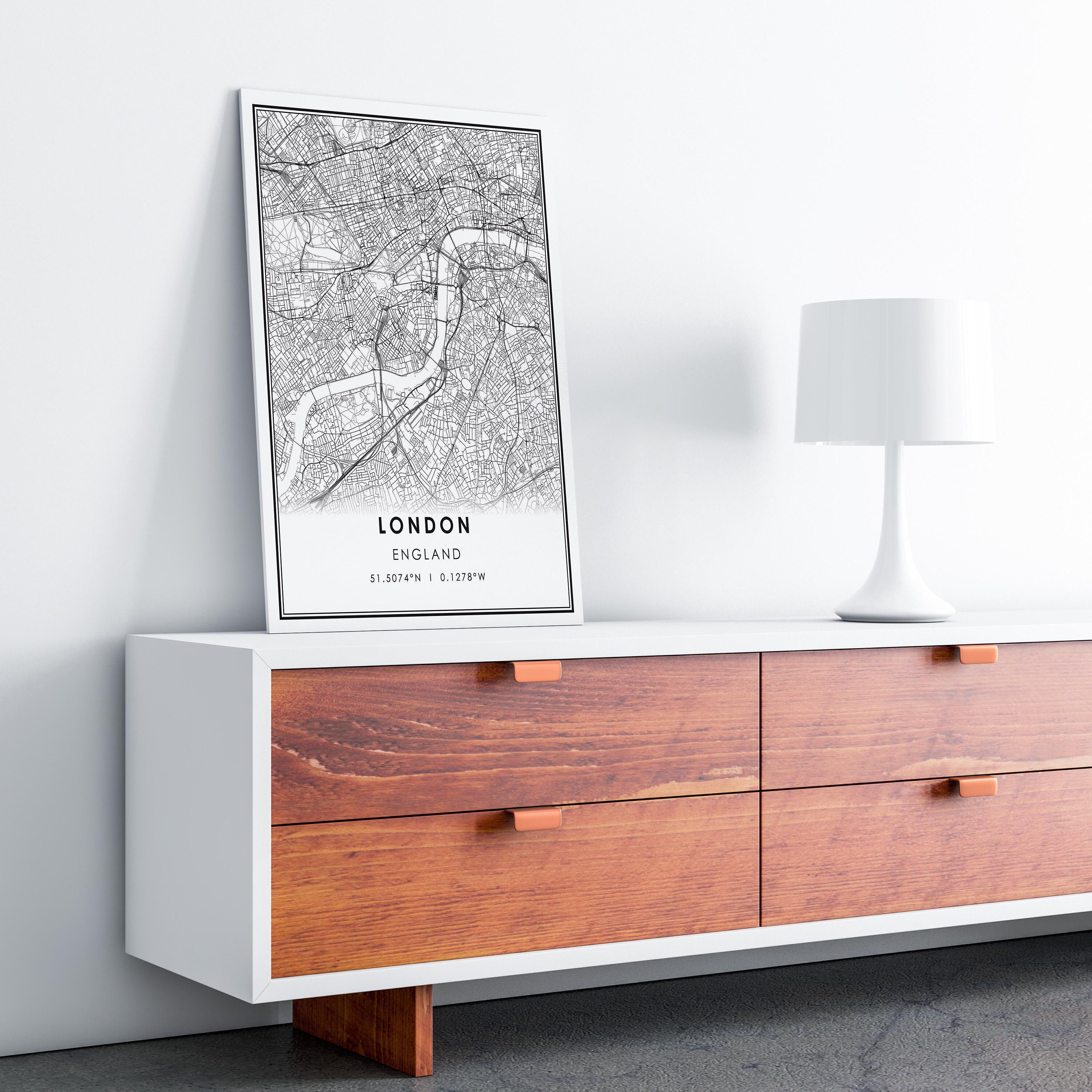 Discover London map print poster canvas | England map print poster canvas