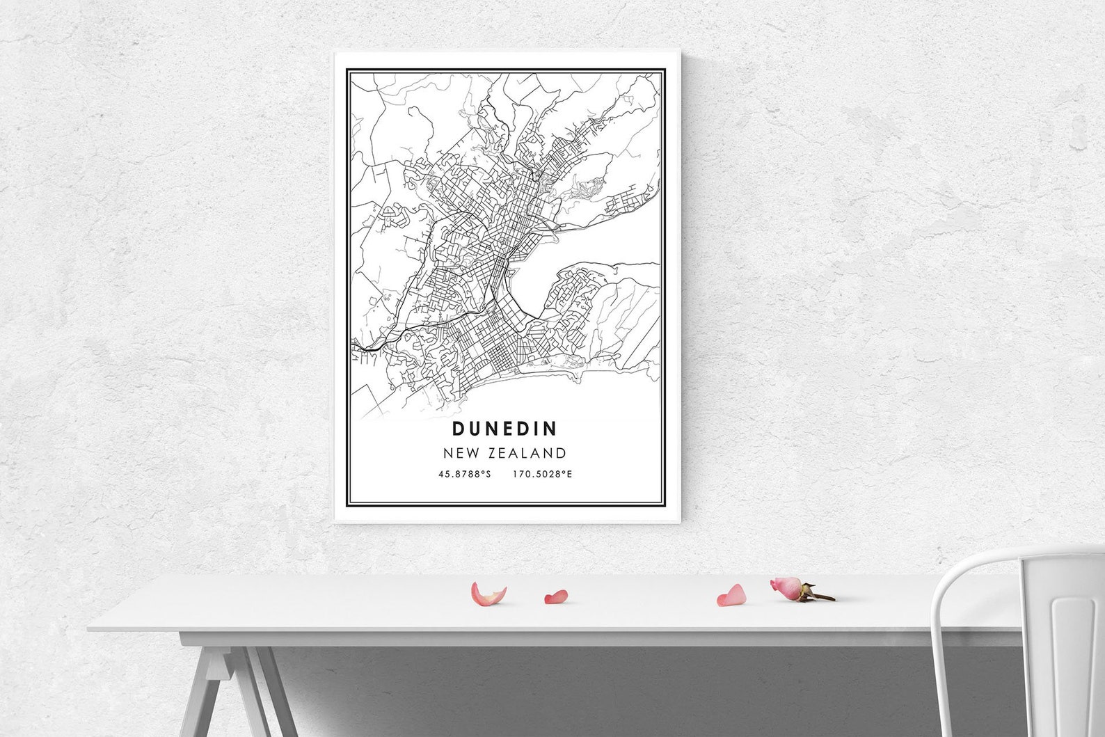 Dunedin map print poster canvas Dunedin Street map New Etsy