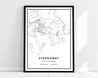 Stornoway map print poster canvas | Norway map print poster canvas | Stornoway city map print poster canvas