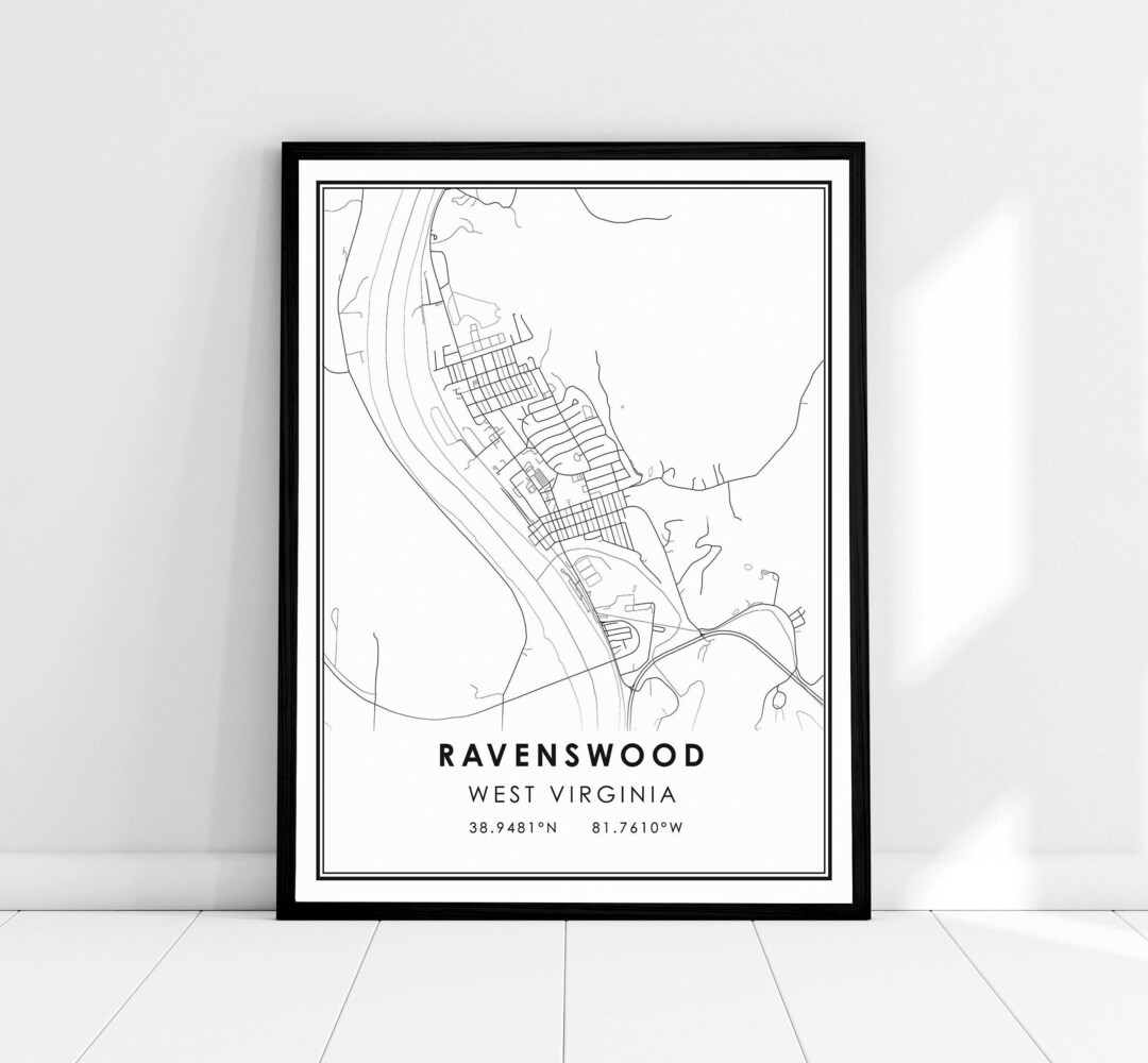 Ravenswood West Virginia Map Print Poster Canvas Ravenswood City Map Print Poster Canvas Etsy