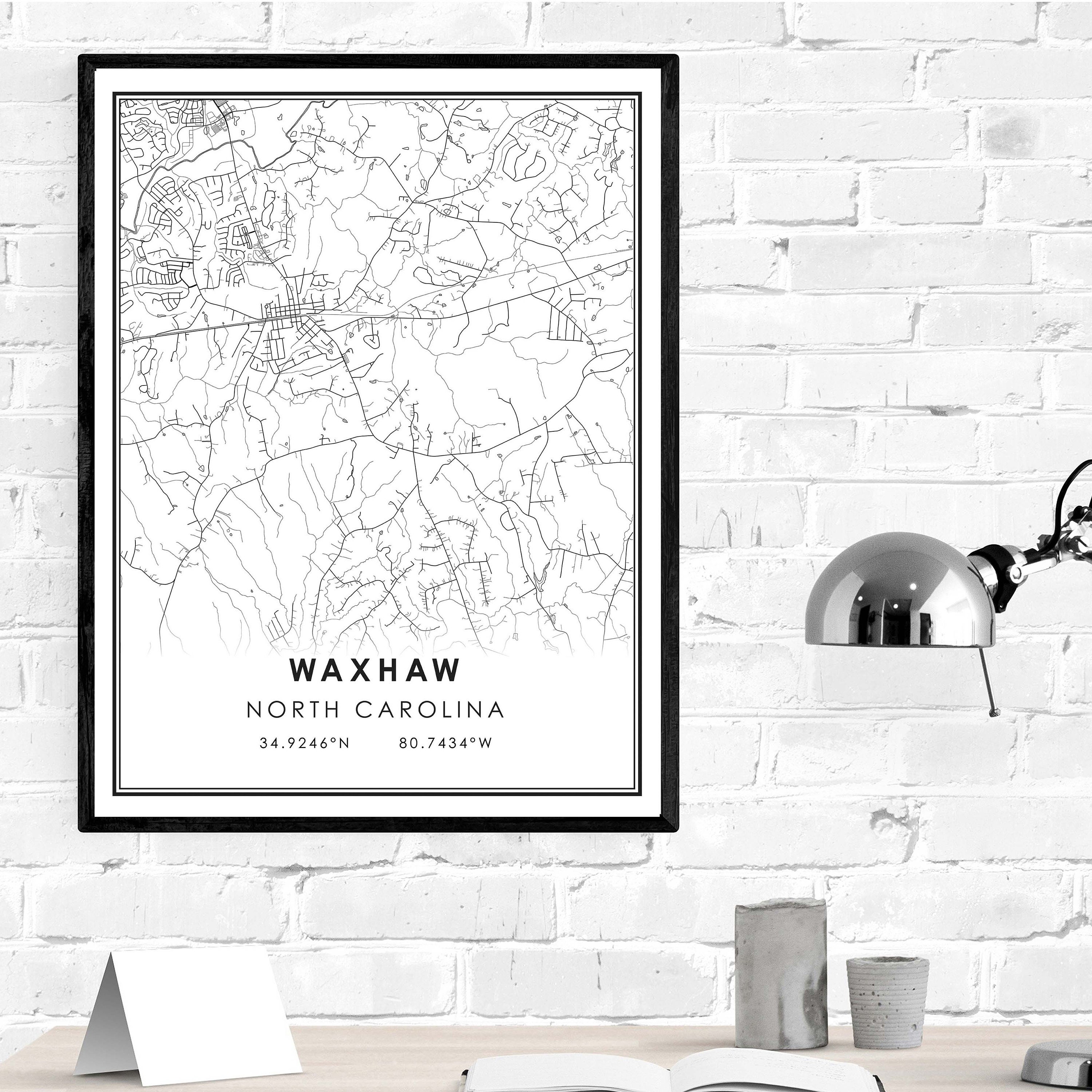 Waxhaw map print poster canvas Waxhaw Street map North Etsy