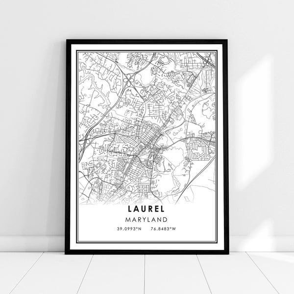 Laurel Maryland Map Etsy