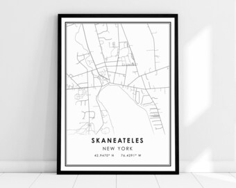 Skaneateles New York map print poster canvas | Skaneateles city map print poster canvas