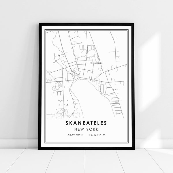 Skaneateles New York map print poster canvas | Skaneateles city map print poster canvas