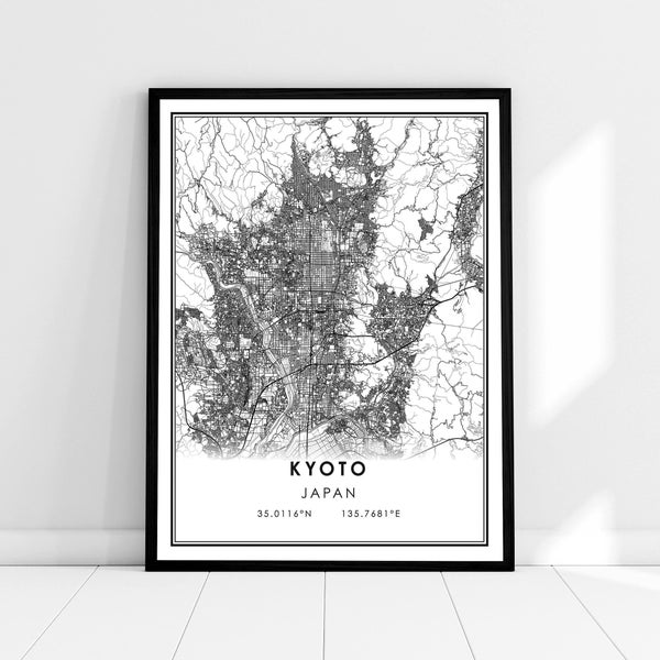 Kyoto map print poster canvas | Japan map print poster canvas | Kyoto  map print poster canvas