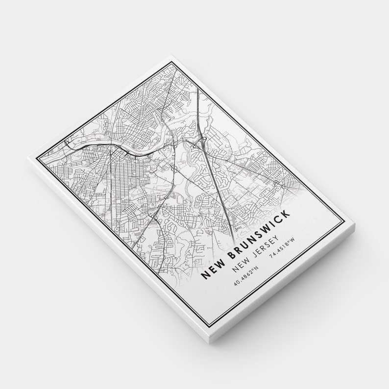 New Brunswick Map Print Poster Canvas New Jersey Map Print - Etsy