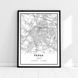 Padua map print poster canvas | Italy map print poster canvas | Padua city map print poster canvas