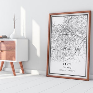 Lahti Finland map print poster canvas Lahti Finland map print poster canvas Lahti Finland city map print poster canvas image 8