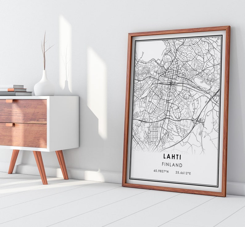 Lahti Finland map print poster canvas Lahti Finland map print poster canvas Lahti Finland city map print poster canvas image 8