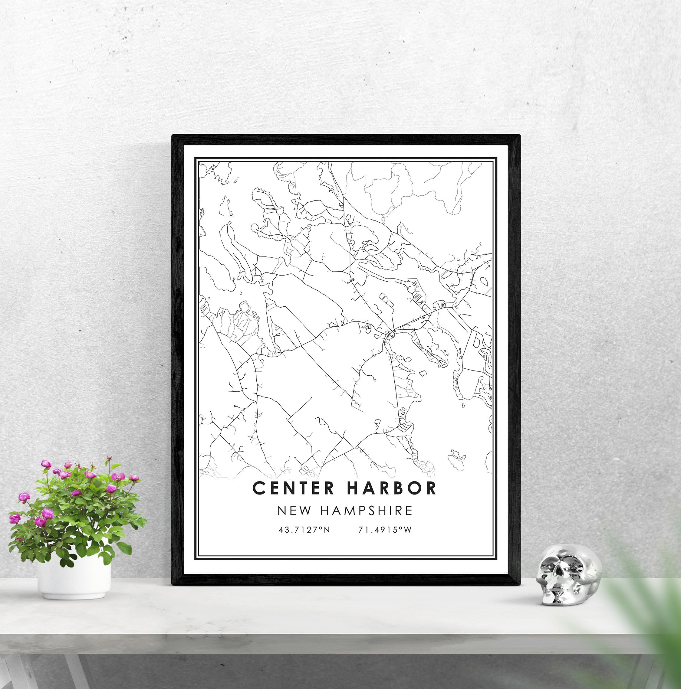 Center Harbor map print poster canvas Center Harbor Street Etsy