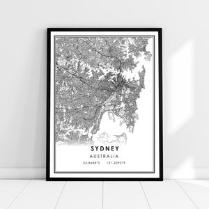 Sydney map print poster canvas | Australia map print poster canvas | Sydney city map print poster canvas