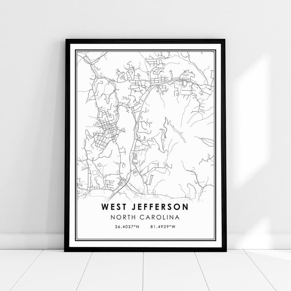 Map of West Jefferson Nc Etsy