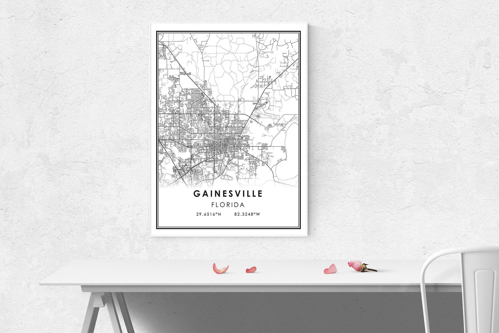 Gainesville map print poster canvas Florida map print poster Etsy