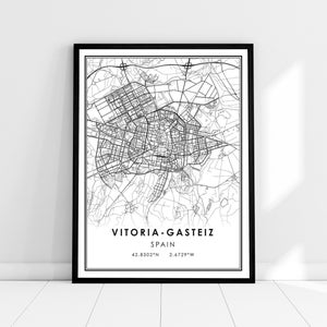Vitoria Gasteiz map print poster canvas | Spain map print poster canvas | Vitoria Gasteiz city map print poster canvas