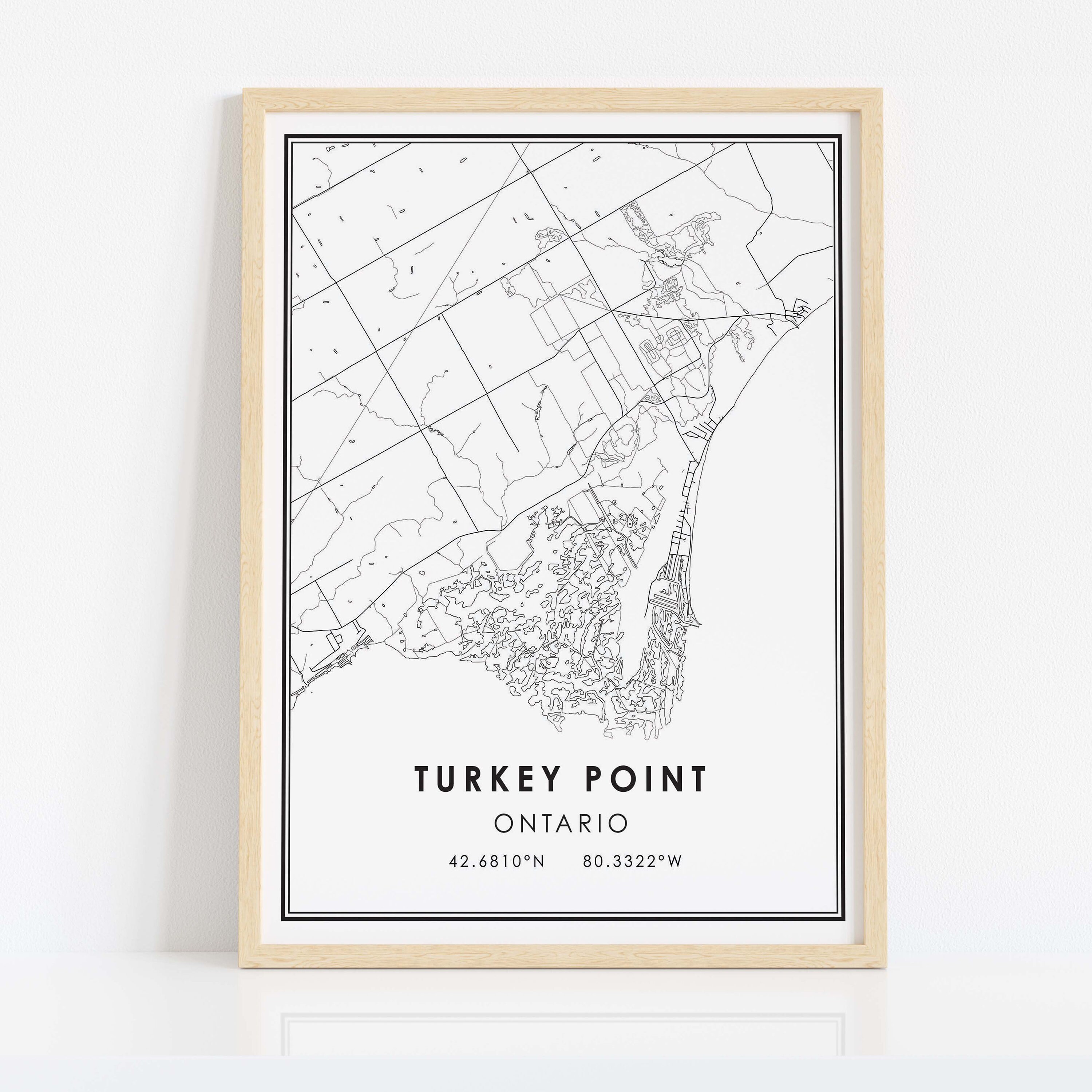 Turkey Point Map Turkey Point Ontario Map Print Poster Canvas | Turkey Point City Map ...
