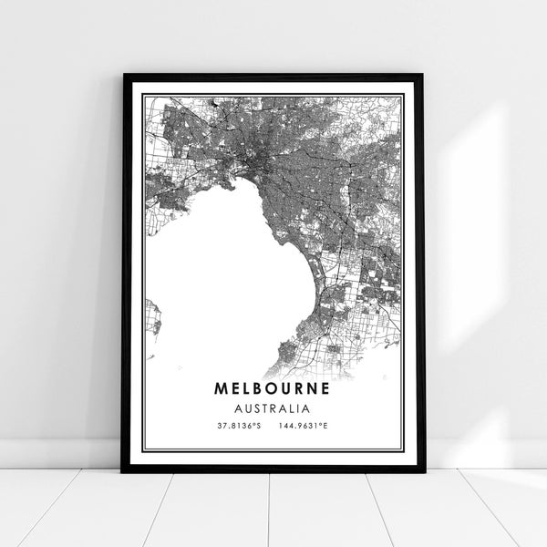 Melbourne map print poster canvas | Australia map print poster canvas | Melbourne city map print poster canvas