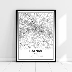 Florence map print poster canvas | Italy map print poster canvas | Florence city map print poster canvas