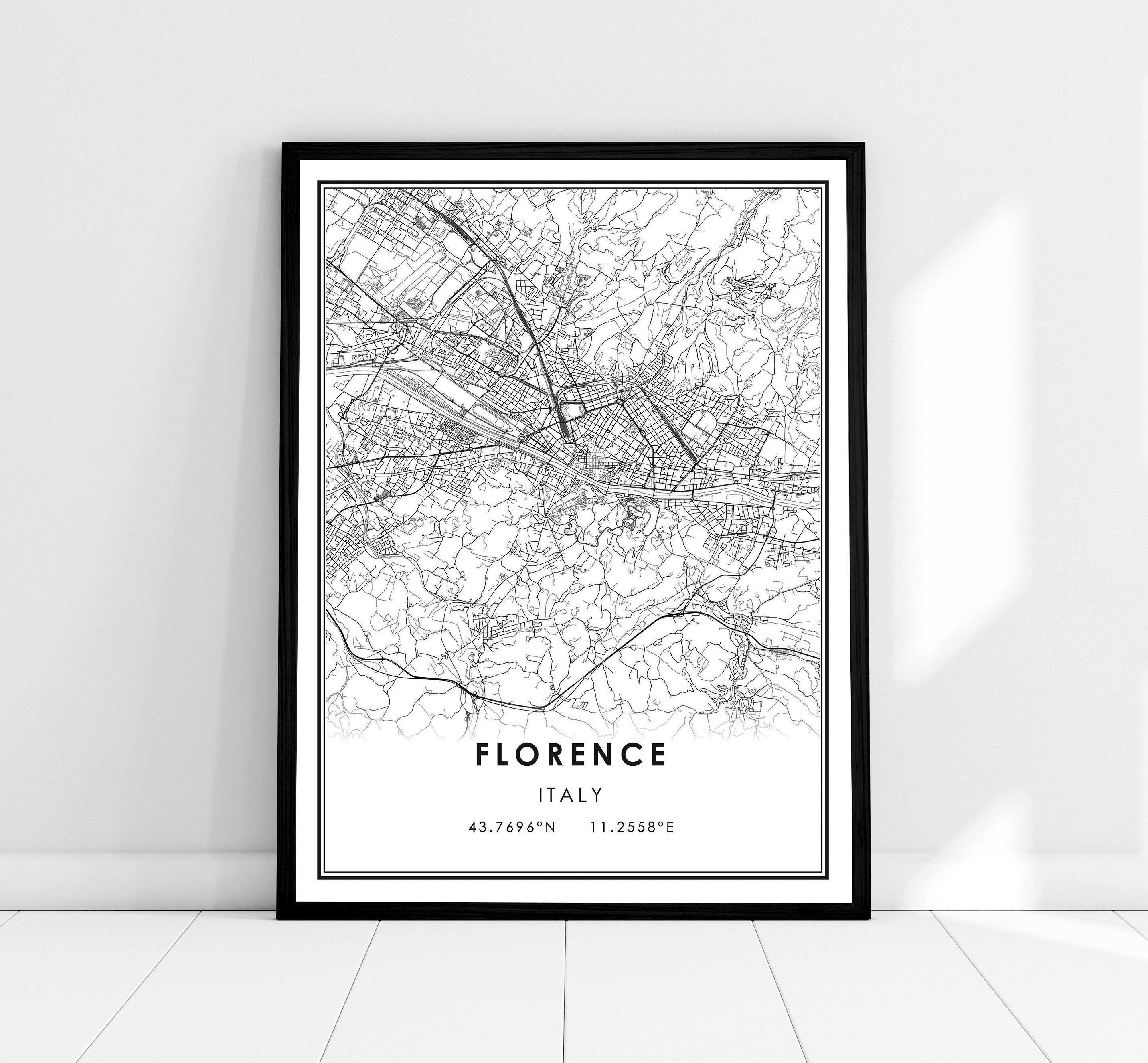 Florence map print poster canvas | Italy map print poster canvas | Florence city map print poster canvas