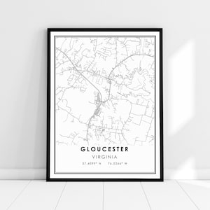 Gloucester map print poster canvas | Iowa map print poster canvas | Ames city map print poster canvas