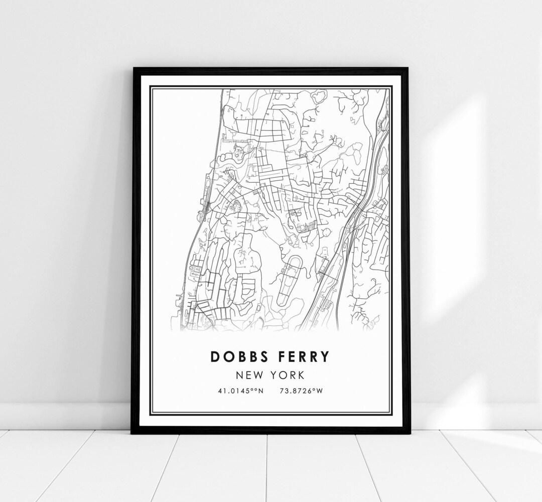 Dobbs Ferry New York Map Print Poster Canvas Dobbs Ferry City Map Print