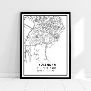 Volendam map print poster canvas | Netherlands map print poster canvas | Volendam city map print poster canvas