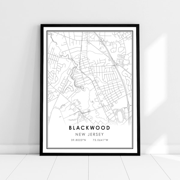New Jersey Map Print Etsy