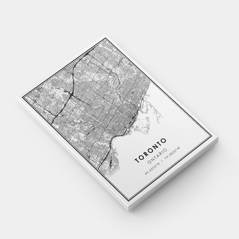 Toronto Map Print Poster Canvas Ontario Map Print Poster Etsy Canada