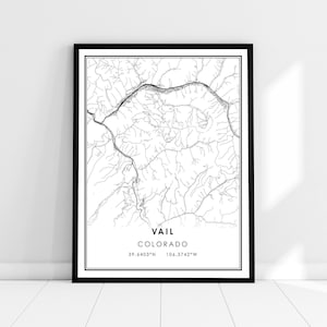 Vail map print poster canvas | Colorado map print poster canvas | Vail city map print poster canvas