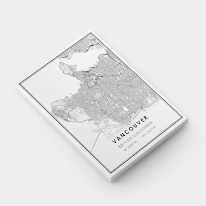 Vancouver map print poster canvas | British Columbia map print poster canvas | Vancouver city map print poster canvas image 4