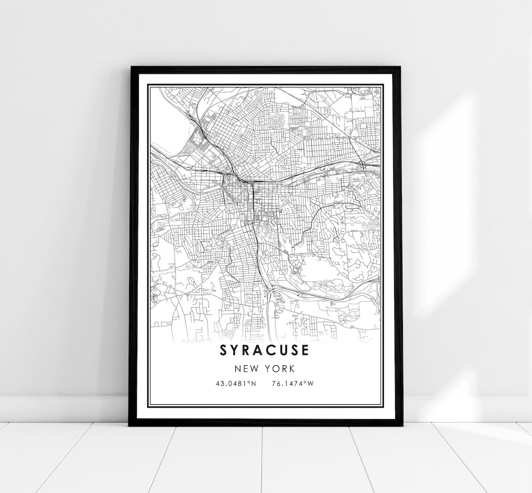 Syracuse Map Print Poster Canvas | Syracuse Map Print Poster Canvas ...