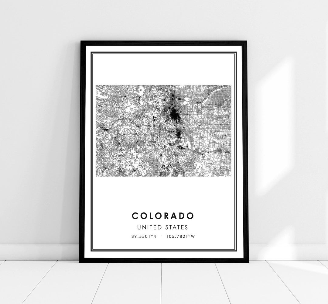Colorado United States Map Print Poster Canvas | Colorado United State ...