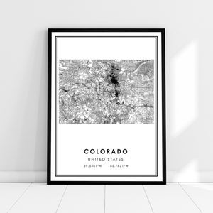 Colorado États-Unis carte imprimer poster toile | Colorado United State road map print poster canvas