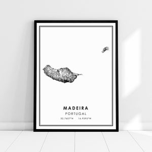 Madeira Portugal map print poster canvas | Madeira city map print poster canvas