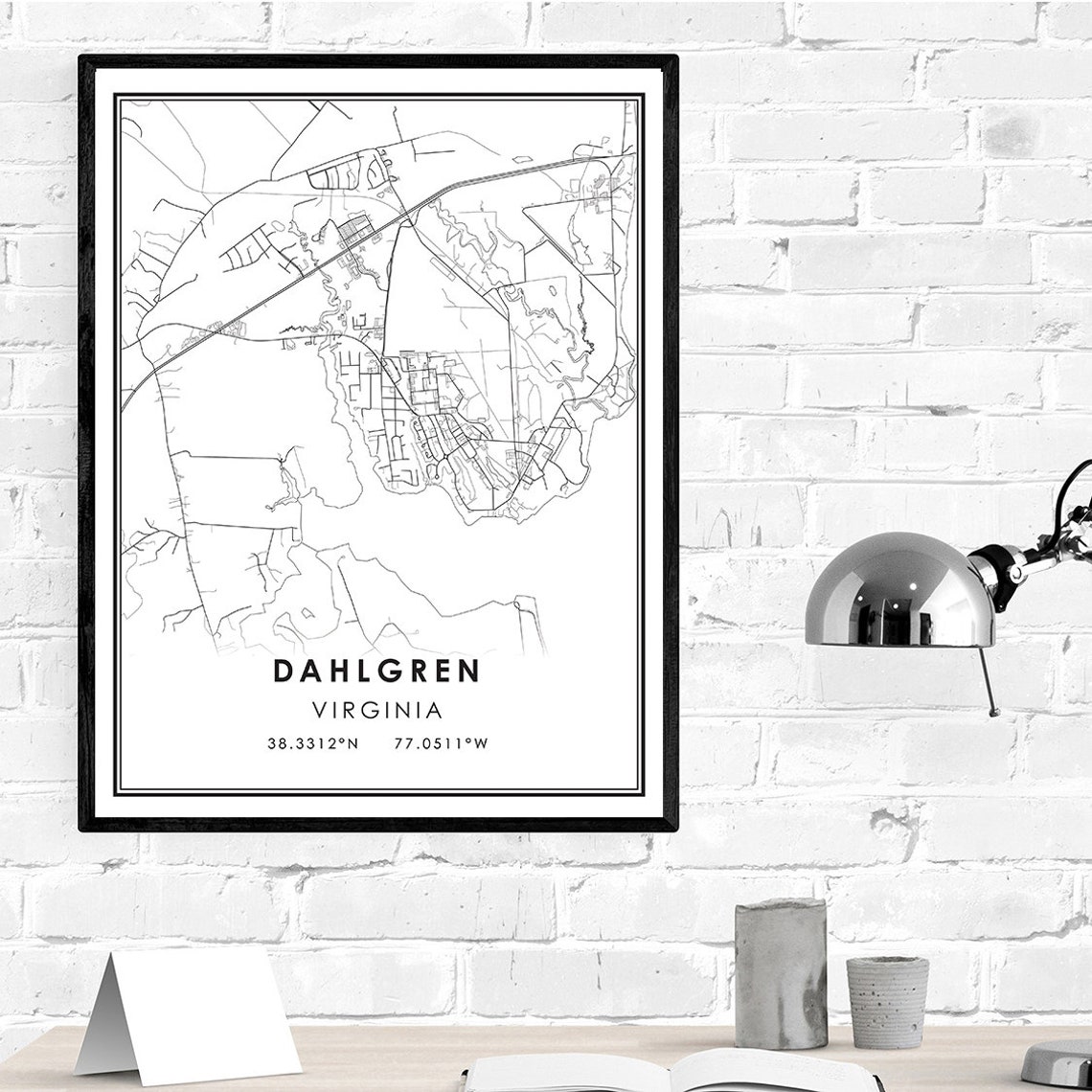 Dahlgren map print poster canvas Virginia map print poster Etsy