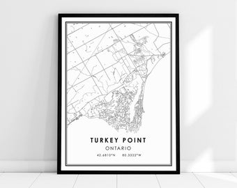 Turkey Point Ontario map print poster canvas | Turkey Point city map print poster canvas