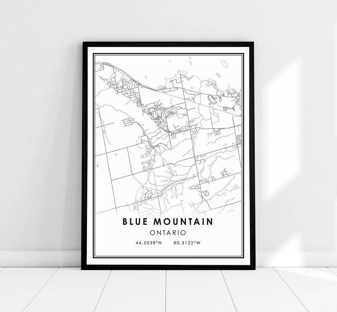 Blue Mountain Ontario Map Print Poster Canvas Ontario Blue Mountain Map